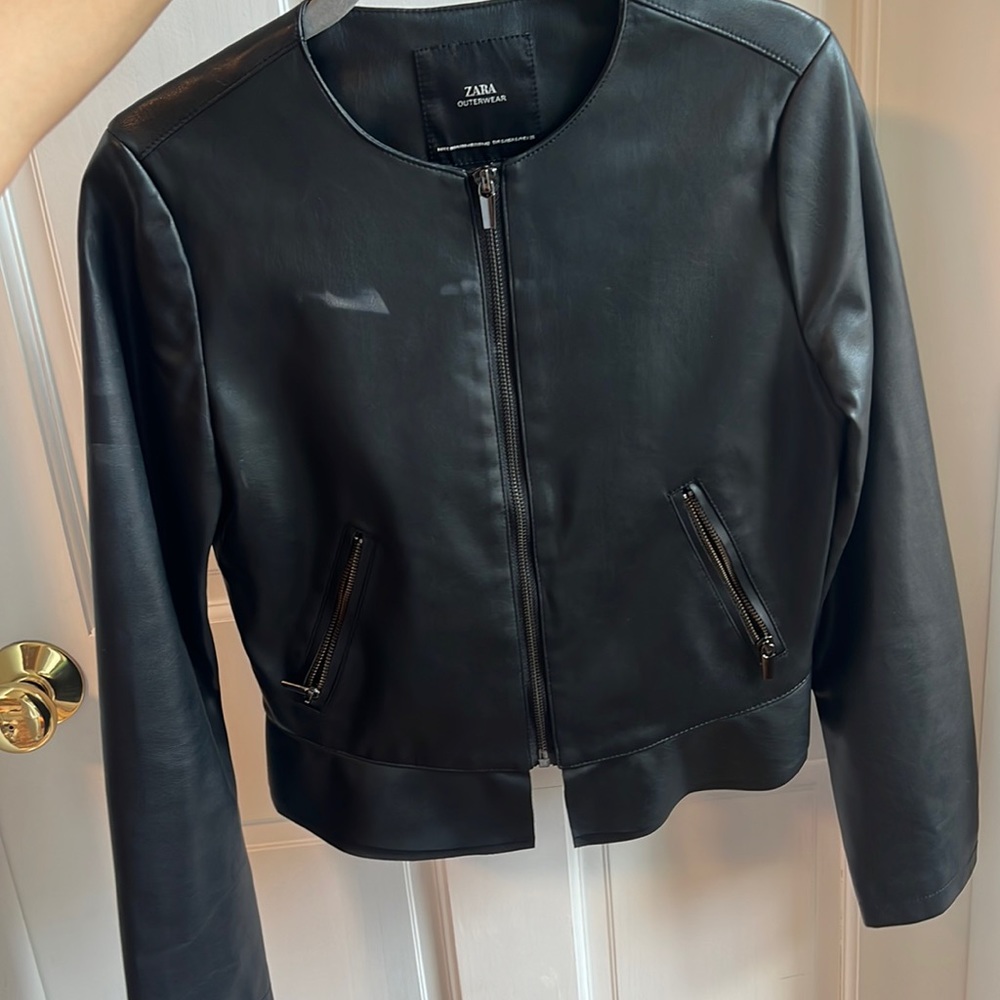 Black leather jacket